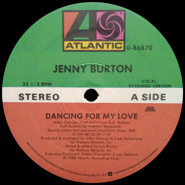 Jenny Burton : Dancing For My Love (12")