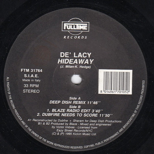 De'Lacy : Hideaway (12")