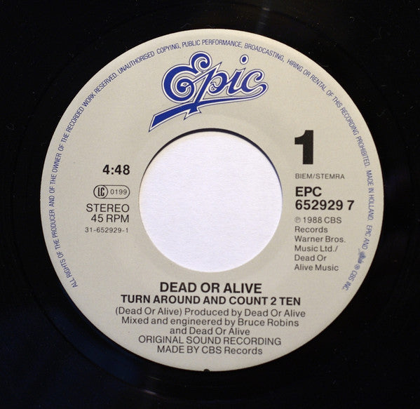 Dead Or Alive : Turn Around And Count 2 Ten (7", Single)