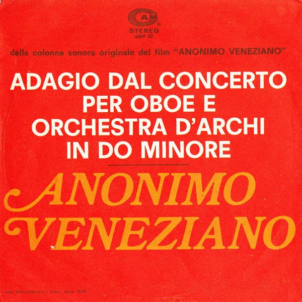 Giorgio Gaslini - Stelvio Cipriani : Adagio Dal Concerto Per Oboe E Orchestra D'Archi In Do Minore / Anonimo Veneziano (7", Single)