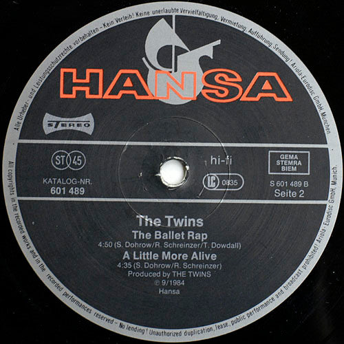 The Twins : The Game Of Chance (Anvil-Club-Mix) (12", Maxi)