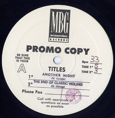 Gio Canepa* : Another Night (12", Promo)