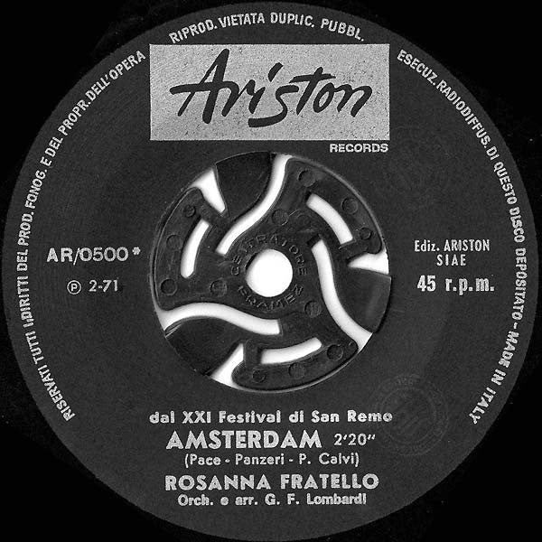 Rosanna Fratello : Amsterdam (7")