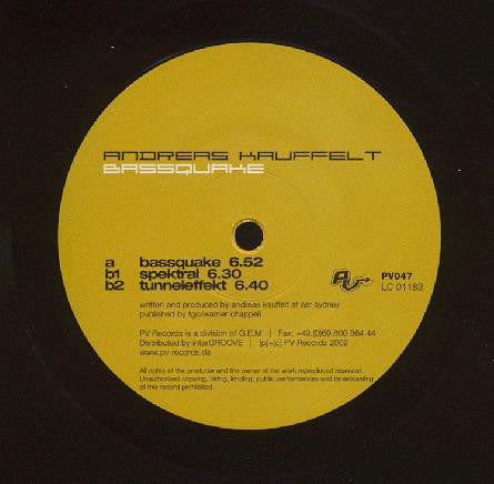 Andreas Kauffelt : Bassquake (12")