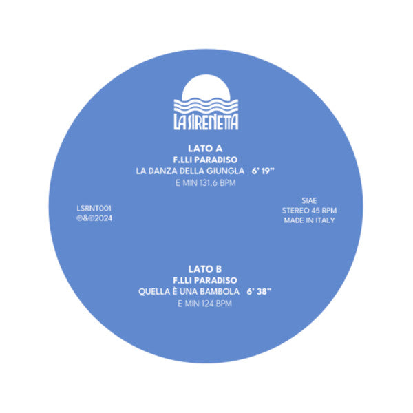 F.lli Paradiso : La Danza Della Giungla / Quella è Una Bambola (12", Maxi)