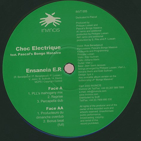 Choc Electrique Feat. Pascal's Bongo Massive : Ensaneia E.P. (12", EP)