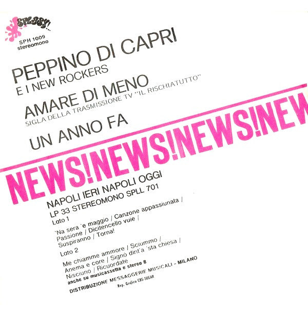 Peppino Di Capri & I New Rockers : Amare Di Meno (7")