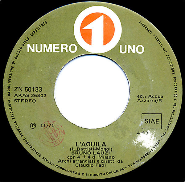 Bruno Lauzi : L'Aquila (7")