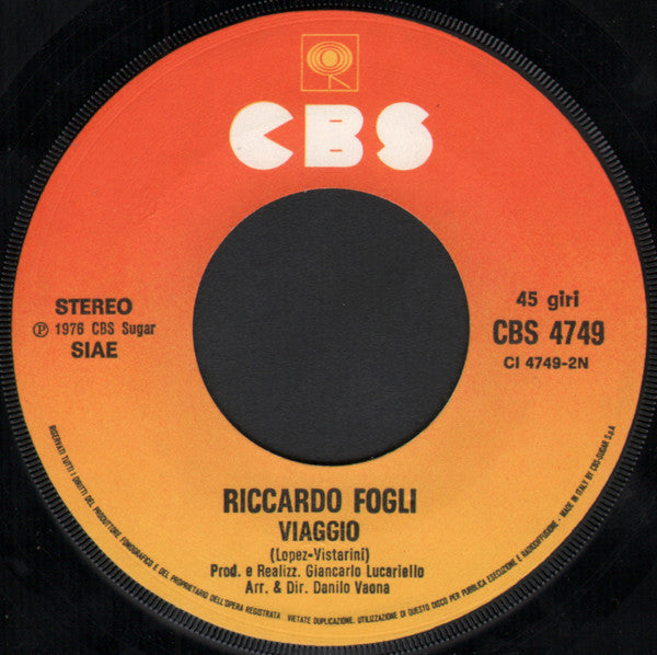 Riccardo Fogli : Ti Voglio Dire (7")