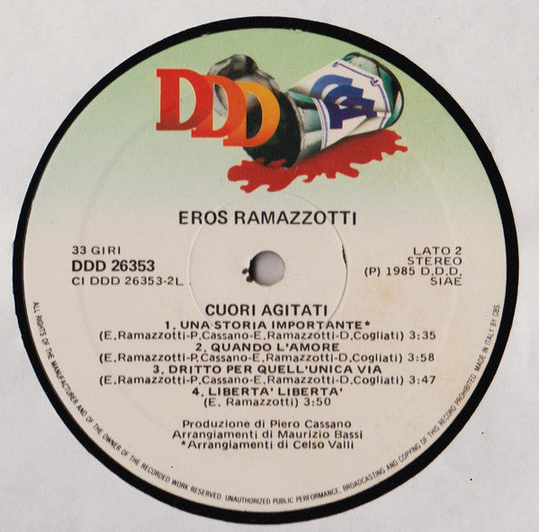 Eros Ramazzotti : Cuori Agitati (LP, Album)