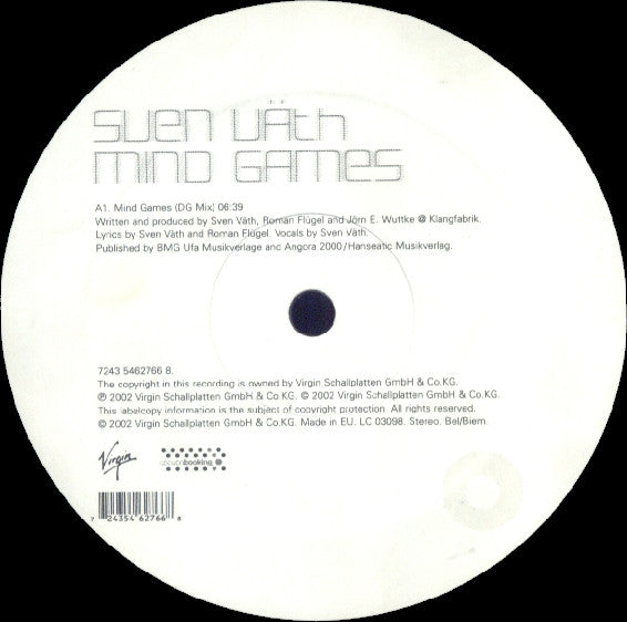 Sven Väth : Mind Games (12", Maxi)