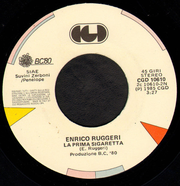 Enrico Ruggeri : Poco Più Di Niente (7")