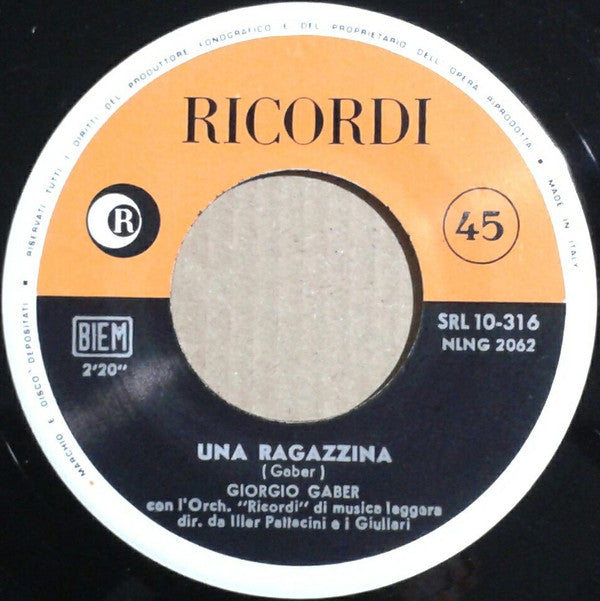 Giorgio Gaber : Porta Romana / Una Ragazzina (7")