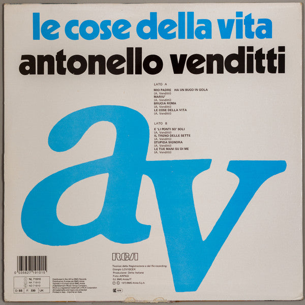 Antonello Venditti : Le Cose Della Vita (LP, Album, RE)