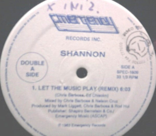 Shannon : Let The Music Play (12", RE)