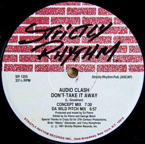 Audio Clash : Don't Take It Away / Electro Rhythm (12")