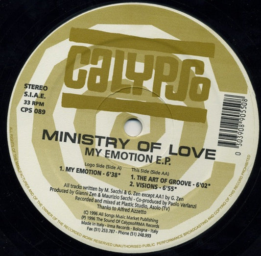 Ministry Of Love : My Emotion E.P. (12", EP)