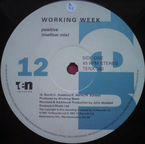 Working Week : Positive (12", Single)