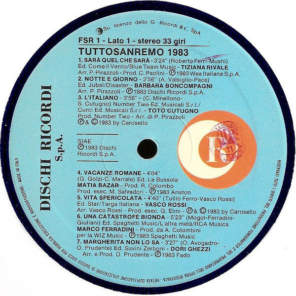 Various : Tuttosanremo '83 (2xLP, Comp, Gat)