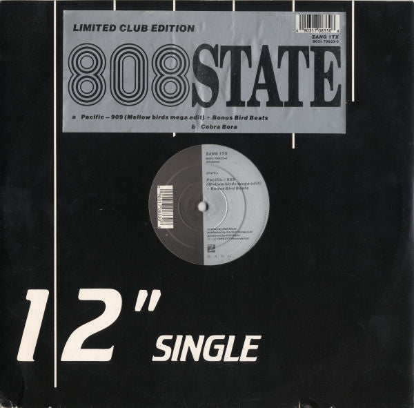 808 State : Pacific ‎– 909 (Mellow Birds Mega Edit) + Bonus Bird Beats / Cobra Bora (12", Single, Ltd)