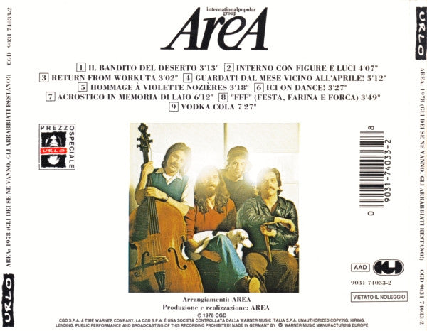 Area (6) : 1978 Gli Dei Se Ne Vanno, Gli Arrabbiati Restano! (CD, Album, RE)