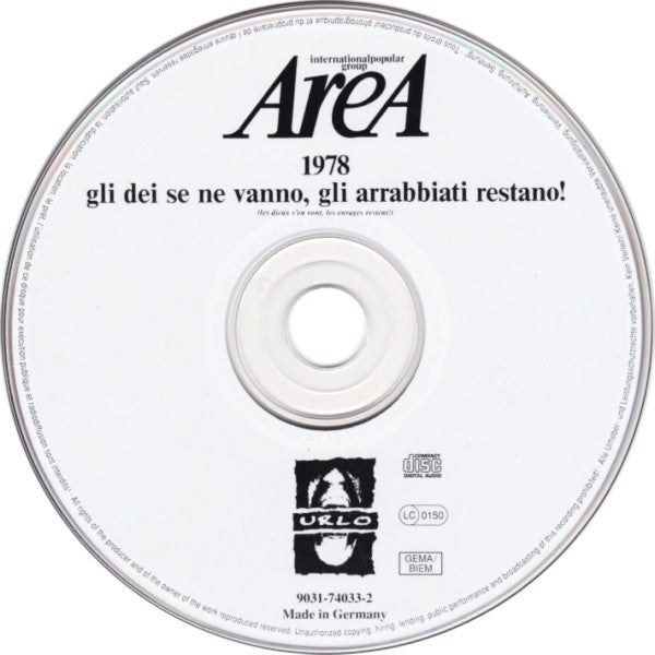 Area (6) : 1978 Gli Dei Se Ne Vanno, Gli Arrabbiati Restano! (CD, Album, RE)