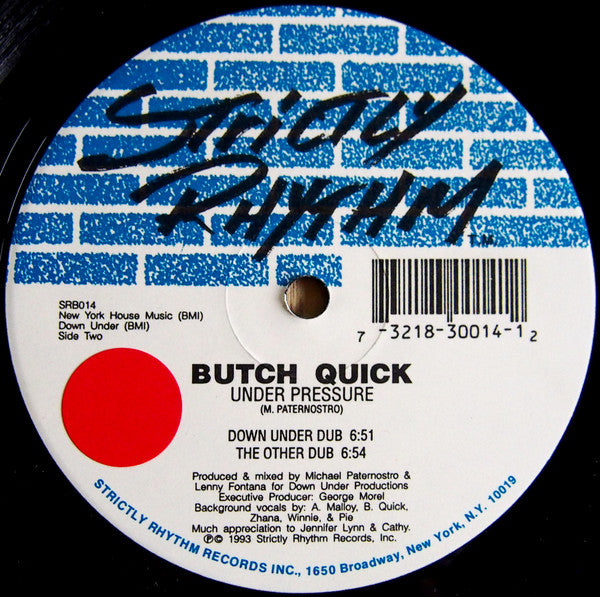Butch Quick : Under Pressure (12")
