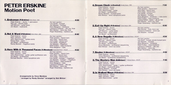 Peter Erskine : Motion Poet (CD, Album)