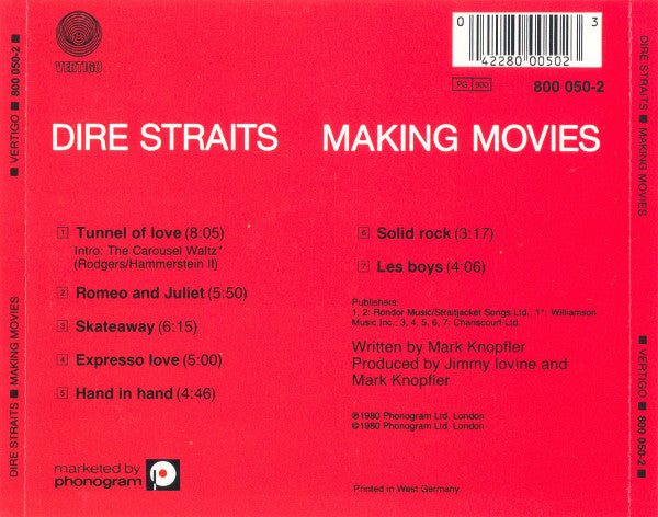 Dire Straits : Making Movies (CD, Album, RE, Red)