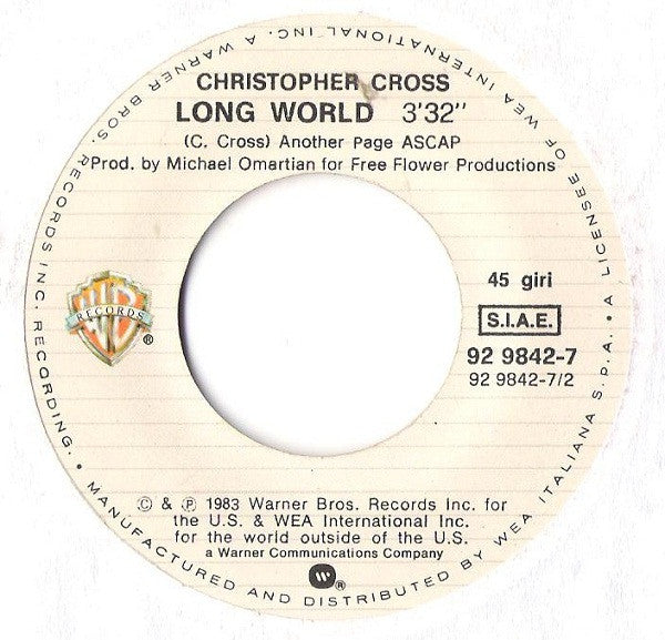 Christopher Cross : All Right (7", Single)