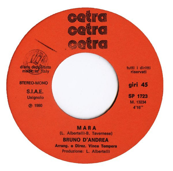 Bruno D'Andrea : Mara / Replay (7")