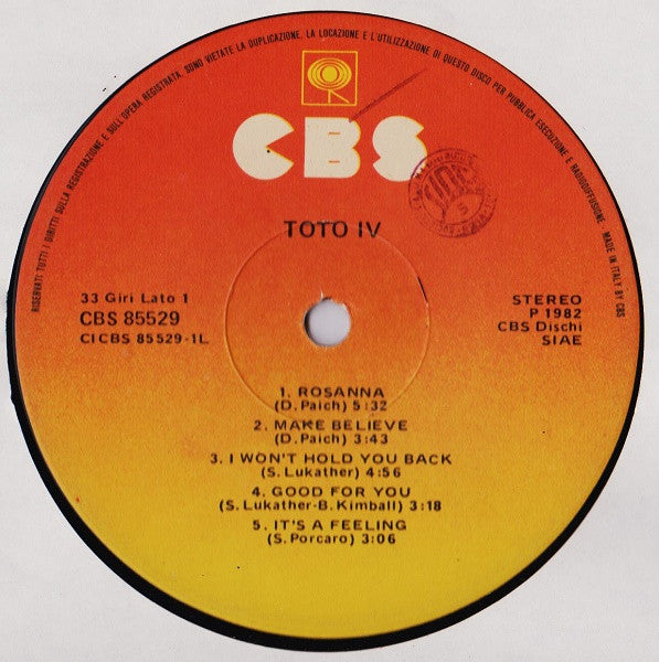 Toto : Toto IV (LP, Album)