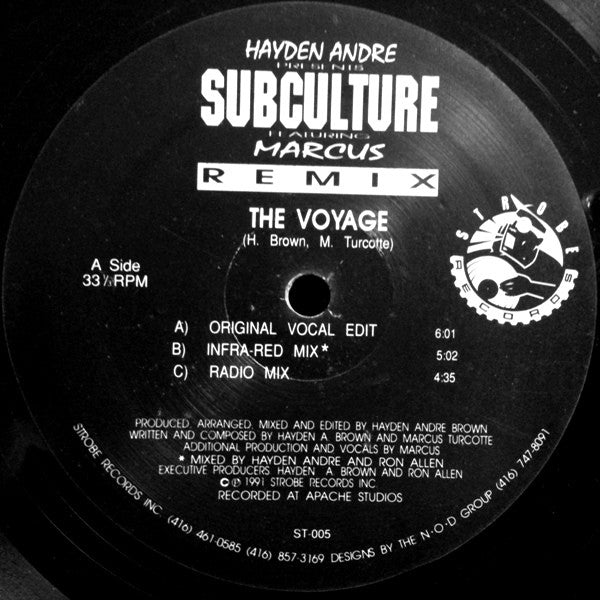 Hayden Andre* Presents Subculture (7) Featuring Marcus* : The Voyage (Remix) (12")