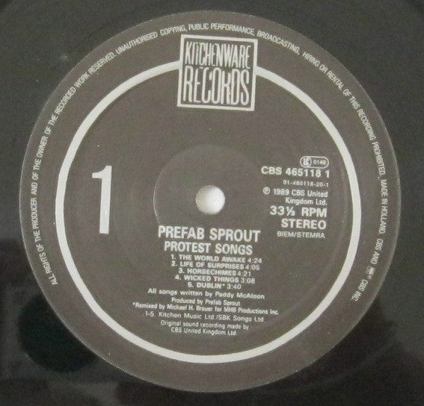 Prefab Sprout : Protest Songs (LP, Album)
