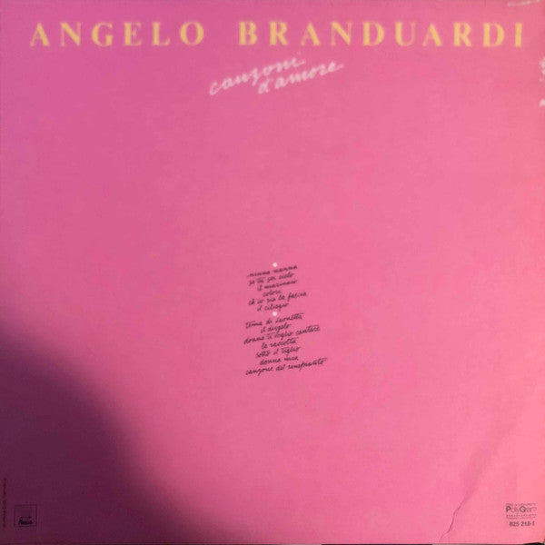 Angelo Branduardi : Canzoni D'Amore (LP, Comp)