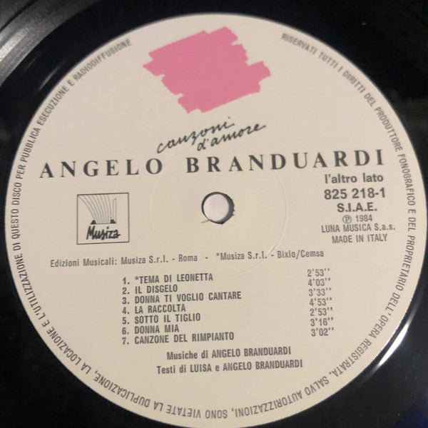 Angelo Branduardi : Canzoni D'Amore (LP, Comp)