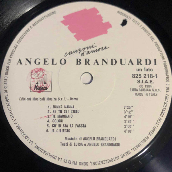 Angelo Branduardi : Canzoni D'Amore (LP, Comp)