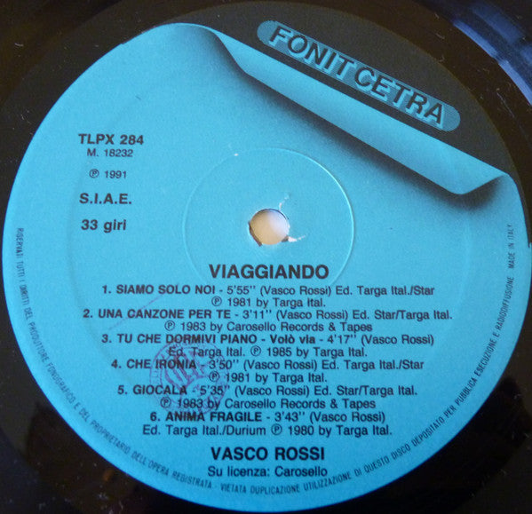 Vasco Rossi : Viaggiando (LP, Comp)