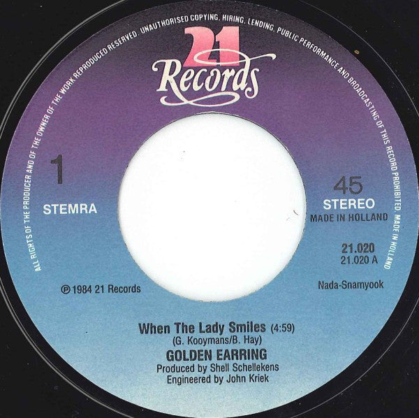 Golden Earring : When The Lady Smiles (7", Single)