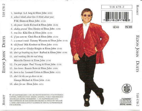 Elton John : Duets (CD, Album, PMD)