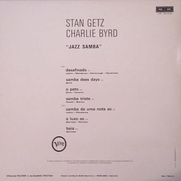Stan Getz / Charlie Byrd : Jazz Samba (LP, Album, RE)