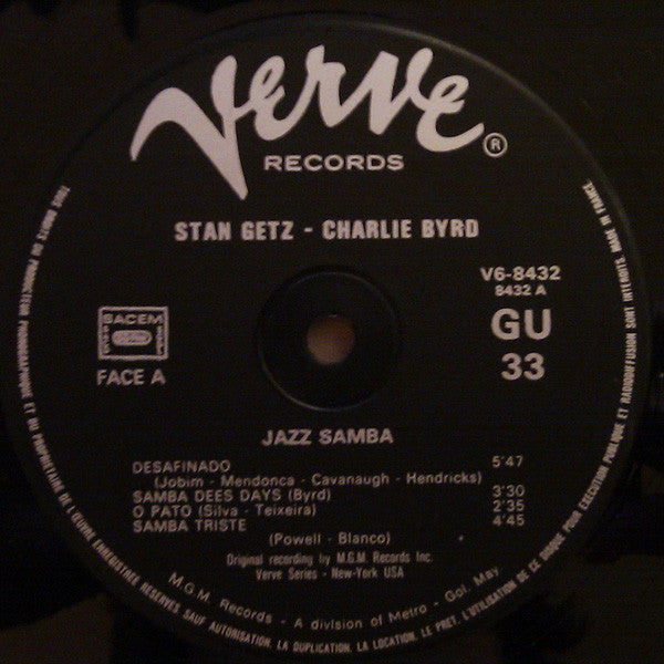 Stan Getz / Charlie Byrd : Jazz Samba (LP, Album, RE)