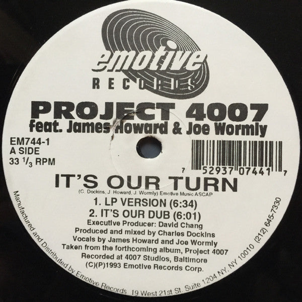 Project 4007 Feat. James Howard & Joe Wormly : It's Our Turn (12")