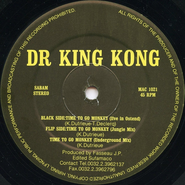 Dr. Kingkong : Time To Go Monkey (12")