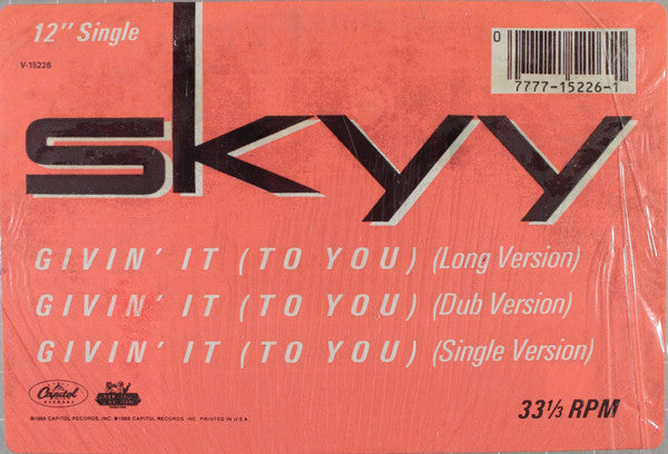 Skyy : Givin' It (To You) (12", Single)