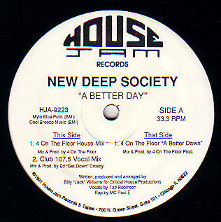 New Deep Society : A Better Day (12")