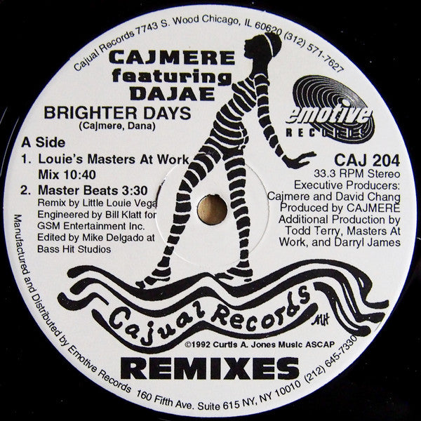 Cajmere Featuring Dajae* : Brighter Days (Remixes) (2x12")