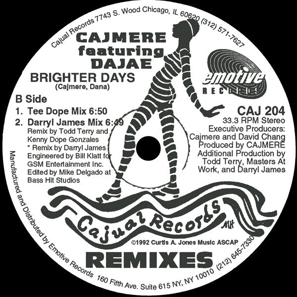 Cajmere Featuring Dajae* : Brighter Days (Remixes) (2x12")