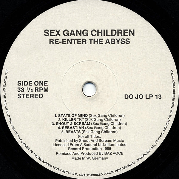 Sex Gang Children : Re-Enter The Abyss (The 1985 Remixes) (LP, Album)