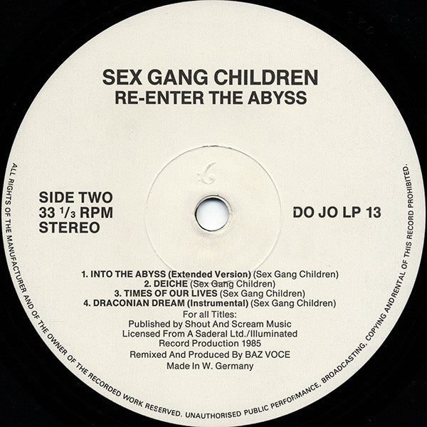 Sex Gang Children : Re-Enter The Abyss (The 1985 Remixes) (LP, Album)